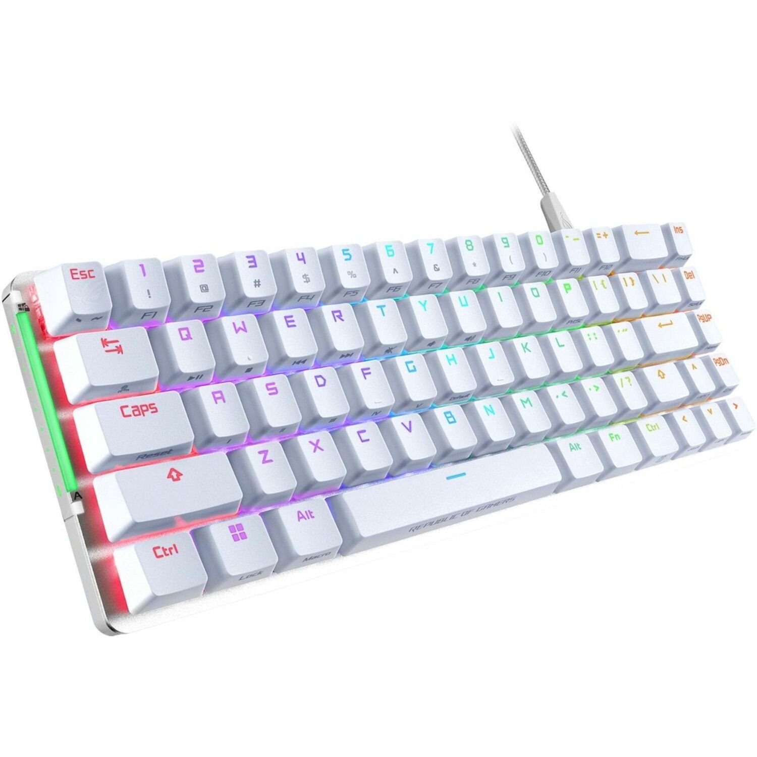 Asus ROG Falchion Ace Gaming Keyboard - Cable Connectivity - USB 2.0 Type A Interface - RGB LED - Thai, English - White