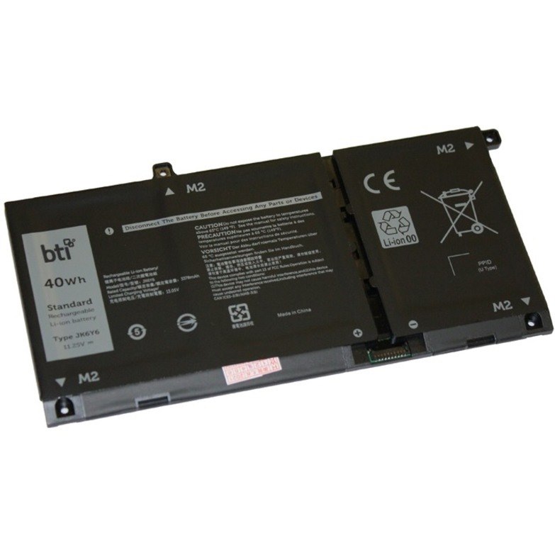 BTI JK6Y6-BTI 11.25V 40WHR LI-ION BATTERY CF5RH, CN-0CF5RH, JK6Y6 INSPIRON 5300, 5301, 5400 2-IN-1, 5401, 5402, 5406 2-IN-1, 5408, 5409, 5501, 5502, 5508, 5509, 7300 2-IN-1 SILVER, 7306 2-IN-1 SILVER, 7405 2-IN-1, 7500 2-IN-1 SILVER, 7506 2-IN-1 SILVER, LATITUDE 3410, 3510, VOSTRO 3410, 5300, 5301, 5401, 5402, 5501, 5502