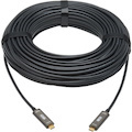 Tripp Lite by Eaton USB-C to USB-C Plenum-Rated Fiber Active Optical Cable (AOC) - 4K 60 Hz, HDR, 4:4:4, M/M, Black, 30 m (98 ft.)