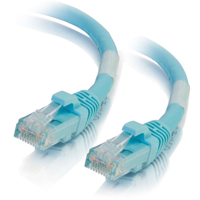 C2G 6in Cat6a Snagless Unshielded (UTP) Network Patch Ethernet Cable-Aqua