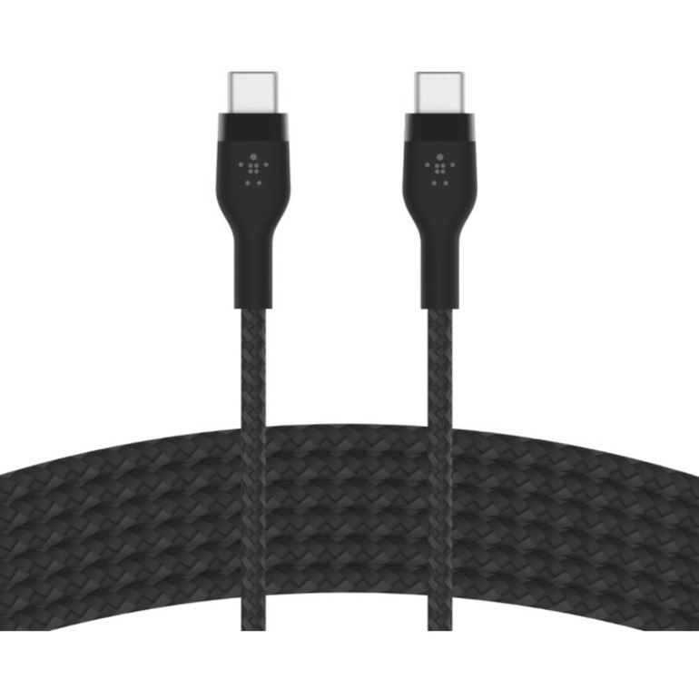 Belkin 60W USB-C to USB-C Cable - 480 Mbps - Silicone, Braided - M/M - 3m/9.9ft - Black