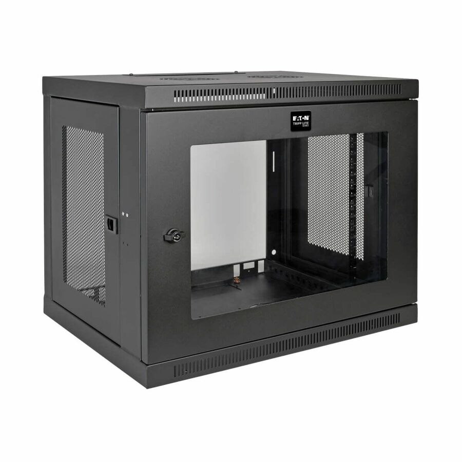 Eaton Tripp Lite Series SmartRack 9U Low-Profile Switch-Depth Wall-Mount Mini Rack Enclosure, Clear Acrylic Window