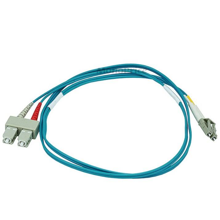 Monoprice 10Gb Fiber Optic Cable, LC/SC, Multi Mode, Duplex - 1 Meter (50/125 Type) - Aqua