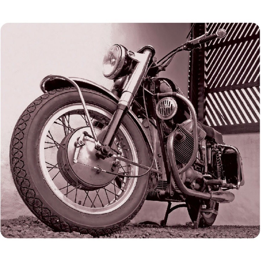 OTM Rugged Prints Black Mouse Pad, Motorcycle