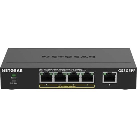 Netgear 300 GS305PP 5 Ports Ethernet Switch - Gigabit Ethernet - 10/100/1000Base-T