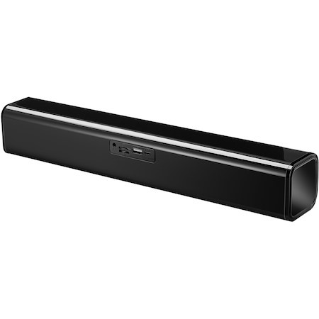 Adesso Xtream S6 Portable Bluetooth & Aux Sound Bar Speaker - 10W x 2 -Black - 3.5mm - Rechargeable Battery - Volume Control Knob - Wired/Wireless