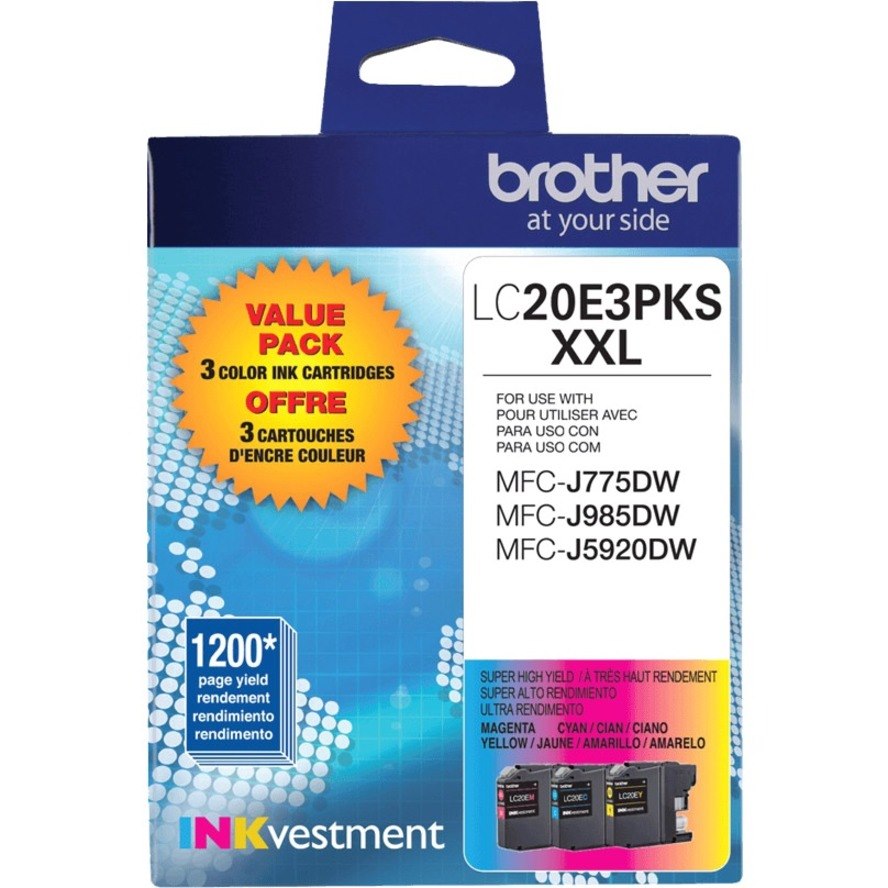 Brother INKvestment Original High Yield Inkjet Ink Cartridge - Value Pack - Cyan, Magenta, Yellow - 3 / Pack
