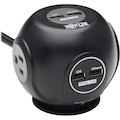 Tripp Lite by Eaton Safe-IT 3-Outlet Spherical Surge Protector, 5-15R Outlets, 4 USB Charging Ports, 8 ft. (2.4 m) Cord, Antimicrobial Protection