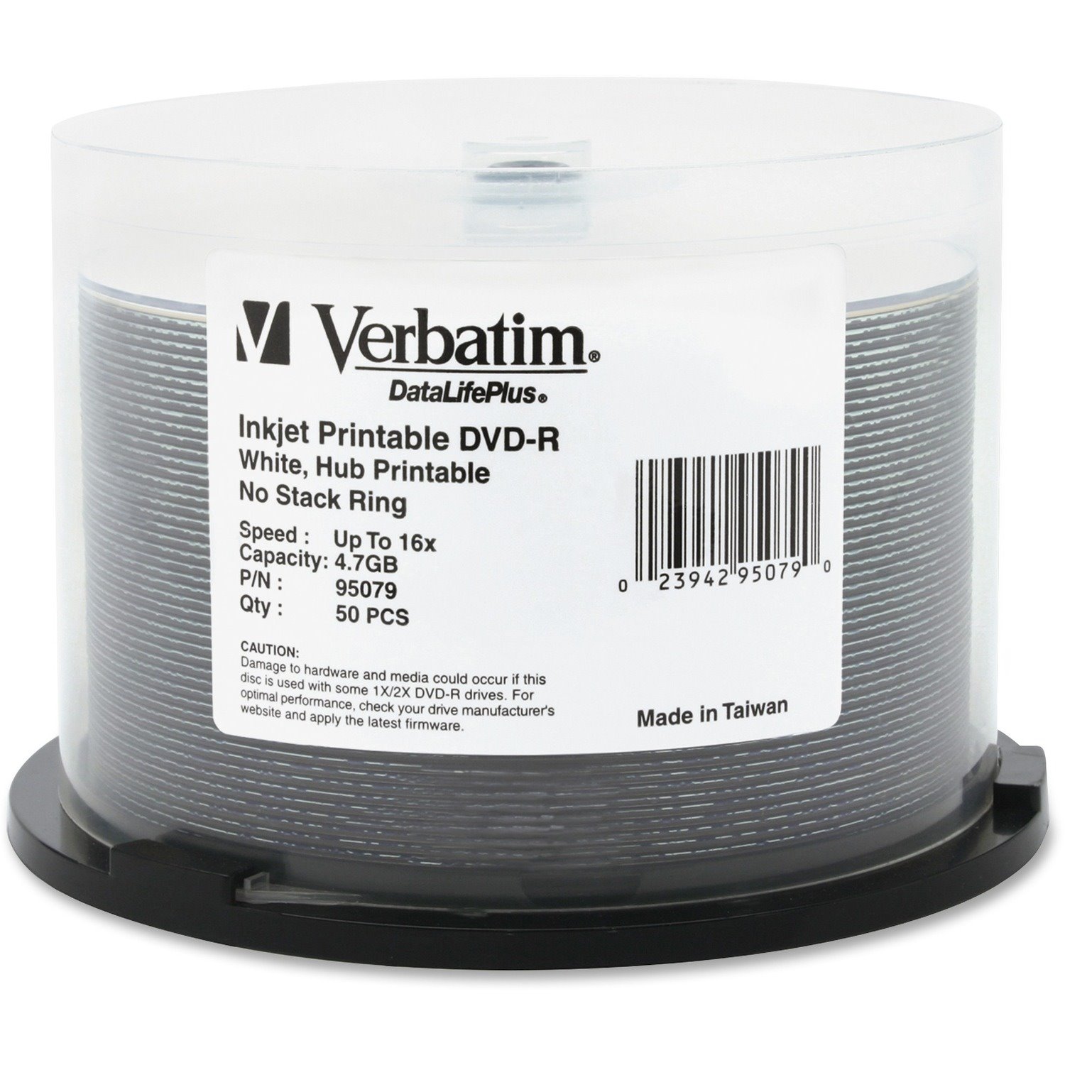 Verbatim DataLifePlus DVD Recordable Media - DVD-R - 16x - 4.70 GB - 50 Pack Spindle - White