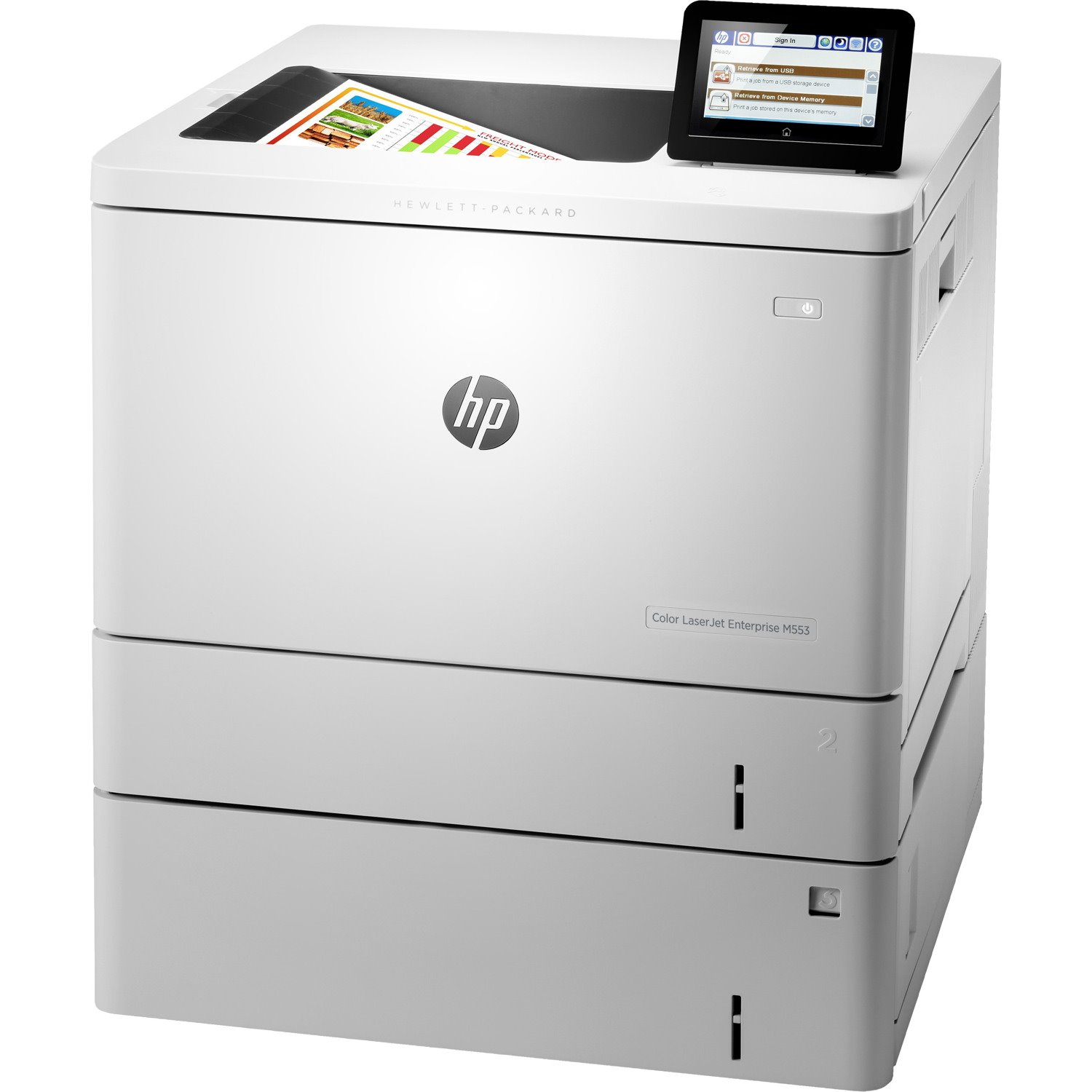 HP LaserJet M553xm Desktop Laser Printer - Colour