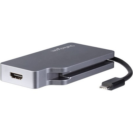 StarTech.com USB C Multiport Video Adapter 4K 60Hz/1080p - USB Type C to HDMI, VGA, DVI or Mini DisplayPort Monitor Adapter - Space Gray