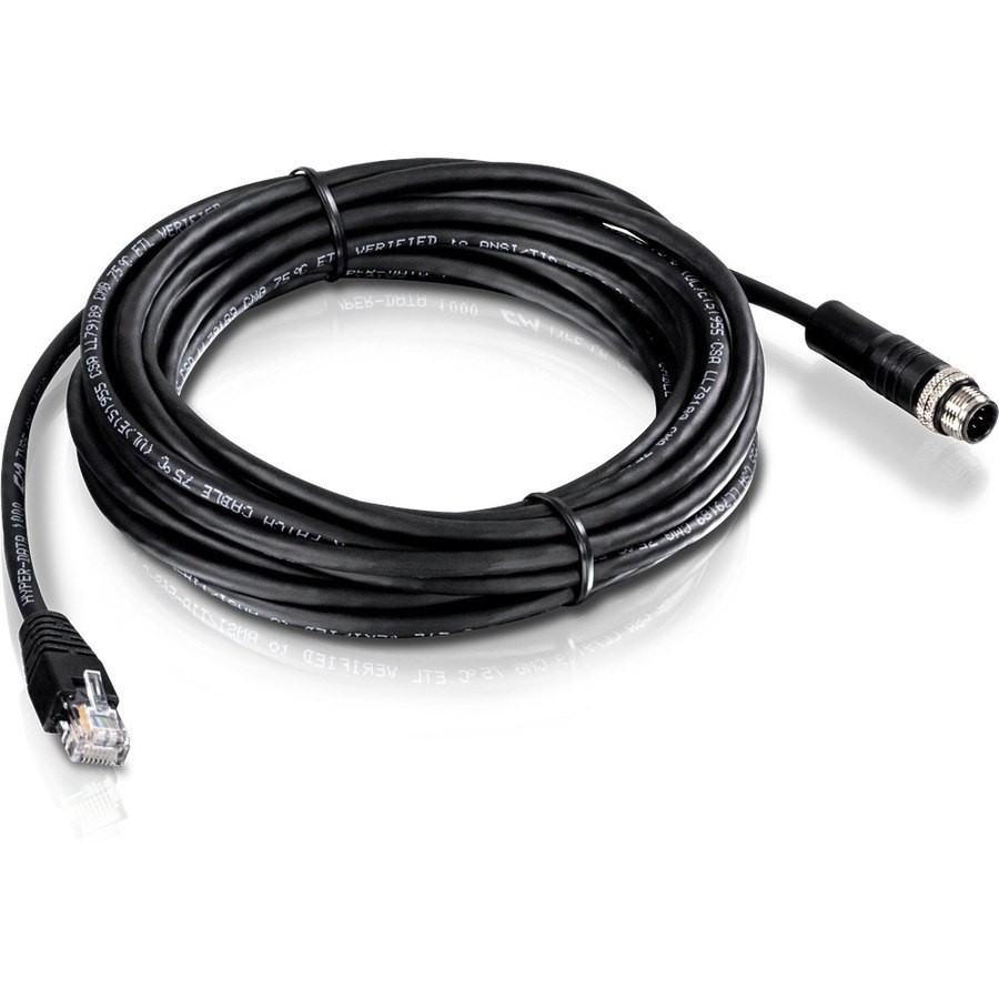 TRENDnet M12 to RJ-45 Industrial Ethernet Cable, 6M (19.6 ft.), IP68, Compatible with TI-TPG80 Industrial Switch, TI-TCD06