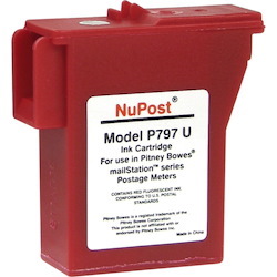 V7 Remanufactured Postage Meter Red Ink Cartridge for Pitney Bowes 797-0/797-Q/797-M - 400 page yield