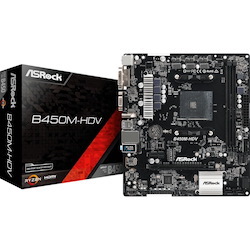 ASRock B450M-HDV Desktop Motherboard - AMD B450 Chipset - Socket AM4 - Micro ATX