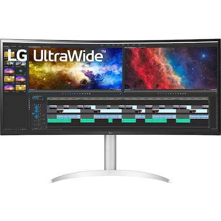 LG Ultrawide 38WP85C-W 38" Class UW-QHD+ Curved Screen LCD Monitor - 21:9 - Silver, White