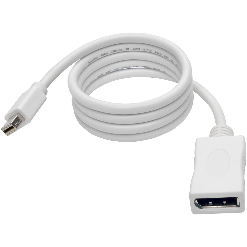Eaton Tripp Lite Series Keyspan Mini DisplayPort to DisplayPort Adapter Cable (M/F), 4K 60 Hz, DP 1.2, HDCP 2.2, 3 ft. (0.9 m)