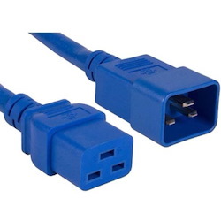 ENET C19 to C20 6ft Blue Power Cord Extension 250V 12 AWG 20A NEMA IEC-320 C19 to IEC-320 C20 Blue 6'