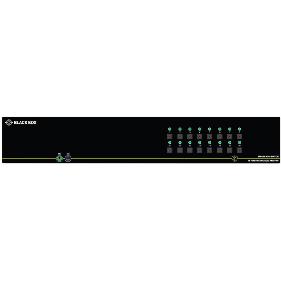Black Box Secure NIAP 3.0 KVM Switch - Single-Head, DVI-I, PS/2, CAC, 16-Port