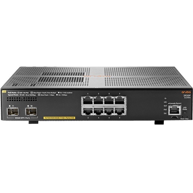 HPE 2930F 8 Ports Manageable Layer 3 Switch - Gigabit Ethernet, 10 Gigabit Ethernet - 10/100/1000Base-T, 10GBase-X