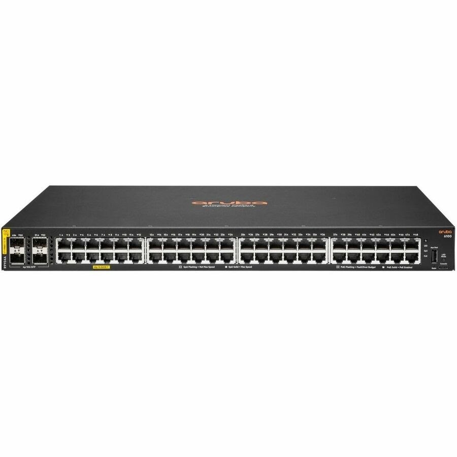 HPE CX 6100 48 Ports Manageable Ethernet Switch - Gigabit Ethernet, 10 Gigabit Ethernet - 10/100/1000Base-T