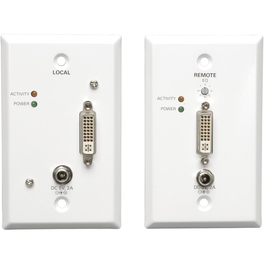 Tripp Lite by Eaton DVI over Cat5/Cat6 Active Extender Kit, Wallplate Transmitter and Receiver, 1920x1080 60 Hz, Up to 200 ft. (60 m), TAA