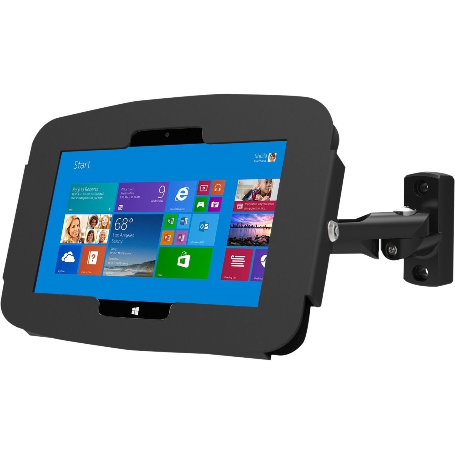 Compulocks Surface Pro 3-7 Space Enclosure Swing Wall Mount Black