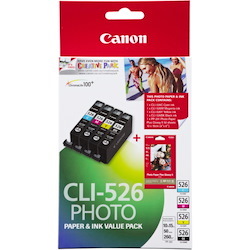 Canon CLI526VP Original Inkjet Ink Cartridge - Cyan, Magenta, Yellow, Black Pack