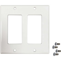 Tripp Lite by Eaton Safe-IT Double-Gang Antibacterial Wall Plate, Decora Style, Ivory, TAA