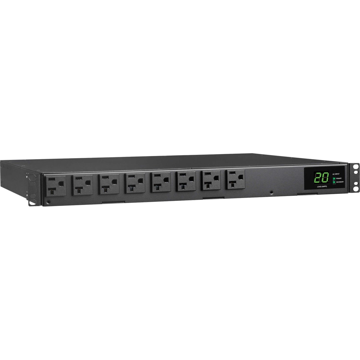 Tripp Lite by Eaton 1.92kW 120V Single-Phase ATS/Local Metered PDU - 16 5-15/20R Outlets, Dual L5-20P/5-20P Inputs, 12 ft. Cords, 1U, TAA