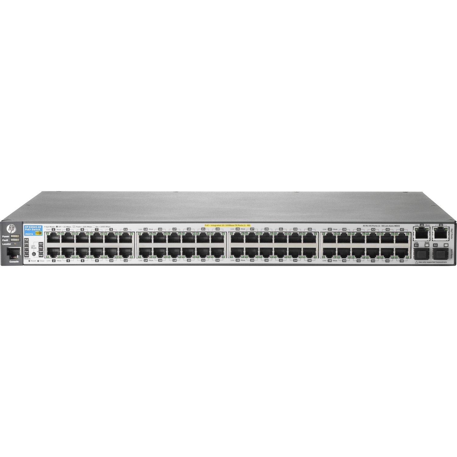 HPE 2620 2620-48-PoE+ 48 Ports Manageable Ethernet Switch - Fast Ethernet, Gigabit Ethernet - 10/100Base-TX, 10/100/1000Base-T