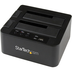 StarTech.com Standalone Hard Drive Duplicator Dock, External Dual Bay HDD/SSD Cloner/Copier, USB 3.0 / eSATA, SATA Disk Cloning / Recovery