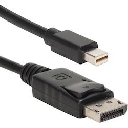 QVS 2-Meter Mini DisplayPort to DisplayPort UltraHD 4K Black Cable