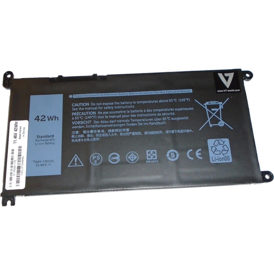 V7 D-YRDD6-V7E Battery - 3-cell Lithium Ion (Li-Ion) - 1