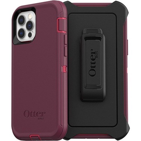 OtterBox Defender Rugged Carrying Case (Holster) Apple iPhone 12, iPhone 12 Pro Smartphone - Berry Potion Pink