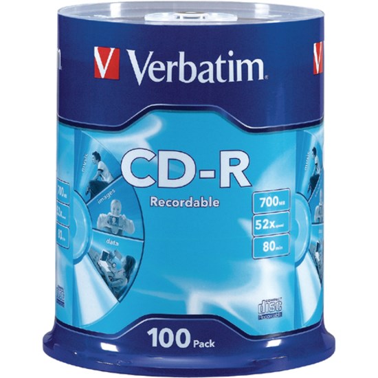 Verbatim CD Recordable Media - CD-R - 52x - 700 MB - 100 Pack
