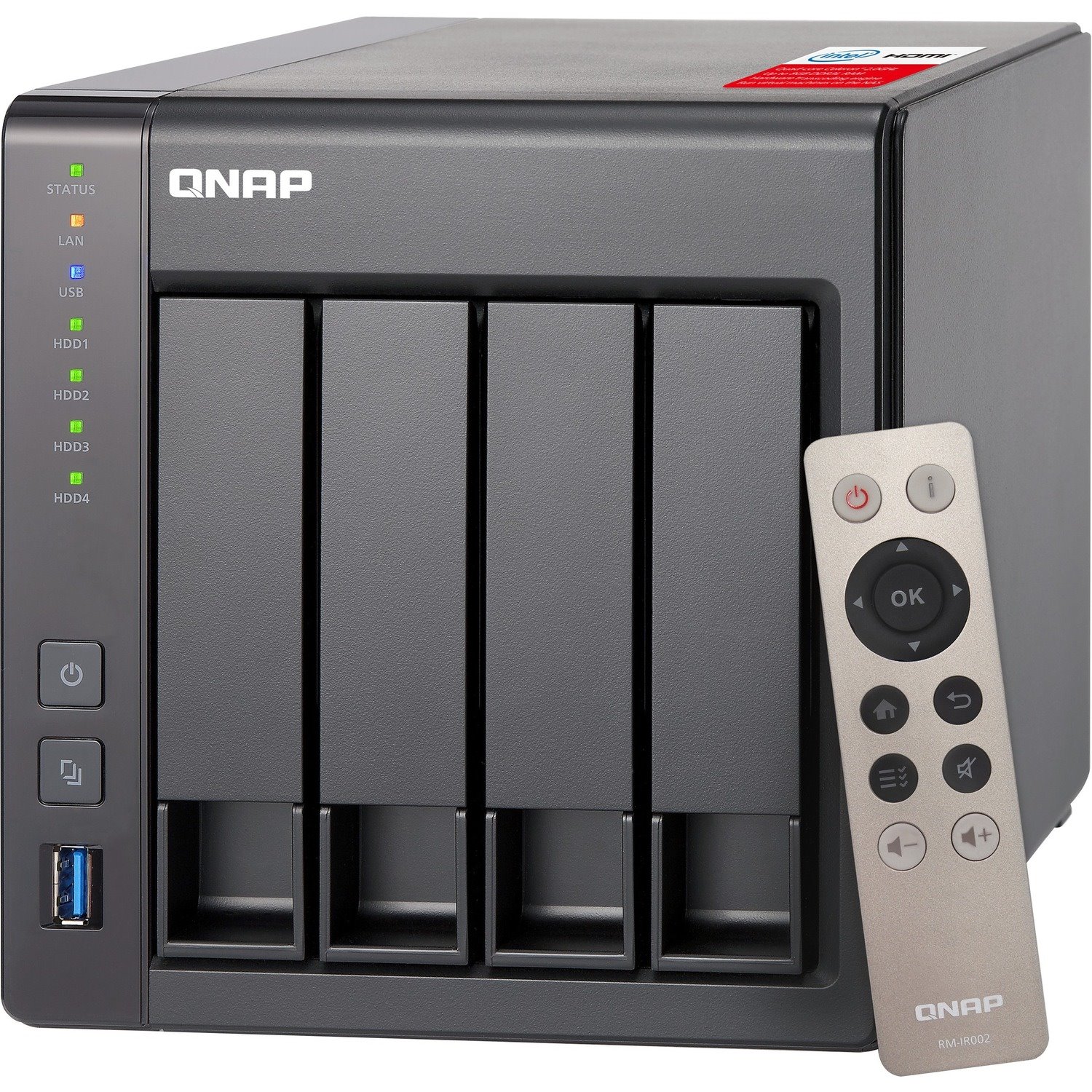 QNAP Turbo NAS TS-451+ 4 x Total Bays SAN/NAS Storage System - 16 TB HDD - 512 MB Flash Memory Capacity - Intel Celeron Quad-core (4 Core) 2 GHz - 2 GB RAM - DDR3L SDRAM Tower