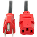 Tripp Lite by Eaton Computer Power Extension Cord 10A 18AWG 5-15P C13 Red Plugs 4'