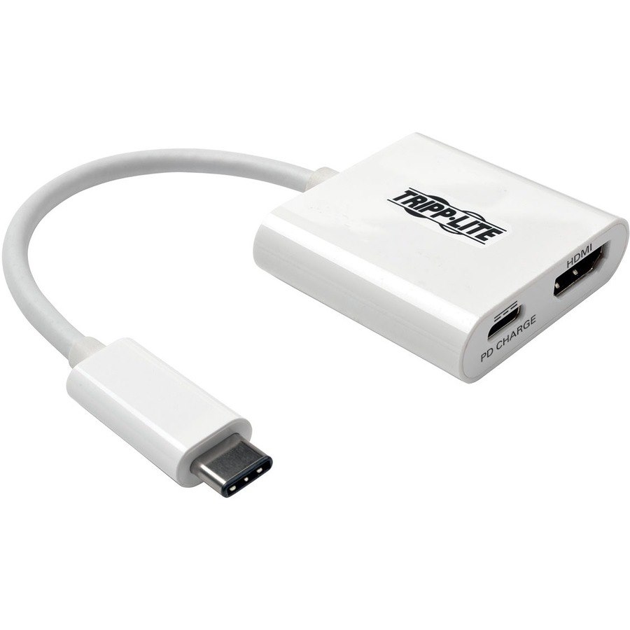 Eaton Tripp Lite Series USB-C to HDMI Adapter with PD Charging, HDCP, White
