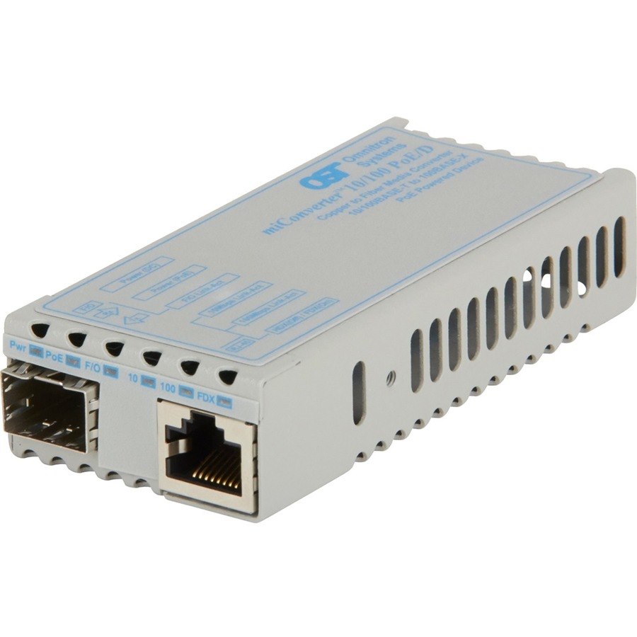 miConverter PoE/PD 10/100 Ethernet Fiber Media Converter RJ45 SFP