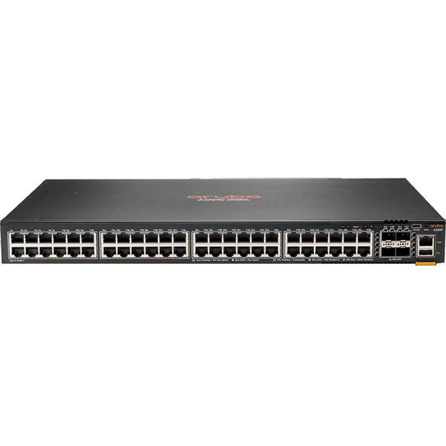 Aruba 6300 48 Ports Manageable Layer 3 Switch - Gigabit Ethernet, 50 Gigabit Ethernet - 10/100/1000Base-T, 50GBase-X - TAA Compliant
