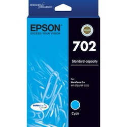 Epson DURABrite Ultra 702 Original Standard Yield Inkjet Ink Cartridge - Cyan - 1 Pack