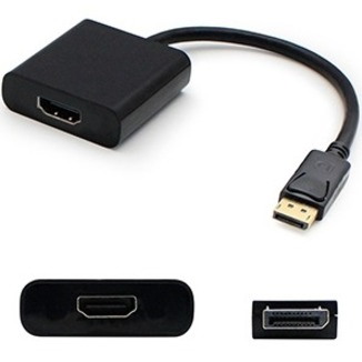 HP BU989AV Compatible DisplayPort 1.2 Male to HDMI 1.3 Female Black Adapter Which Requires DP++ For Resolution Up to 2560x1600 (WQXGA)