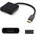 5PK HP QX591AV Compatible DisplayPort 1.2 Male to HDMI 1.3 Female Black Adapters Which Requires DP++ For Resolution Up to 2560x1600 (WQXGA)