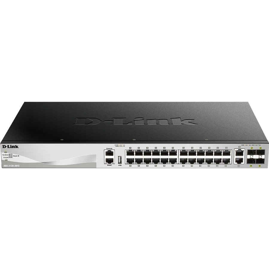 D-Link DGS-3130 DGS-3130-30TS 26 Ports Manageable Ethernet Switch - Gigabit Ethernet, 10 Gigabit Ethernet - 1000Base-T, 10GBase-T, 10GBase-X
