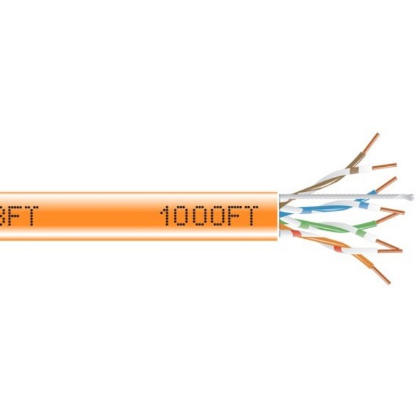 Black Box CAT6 550-MHz Solid Bulk Cable UTP CMR PVC Orange 1000FT Pull-Box