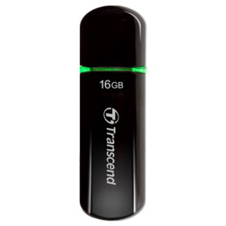 Transcend JetFlash 600 16 GB USB 2.0 Flash Drive - Black