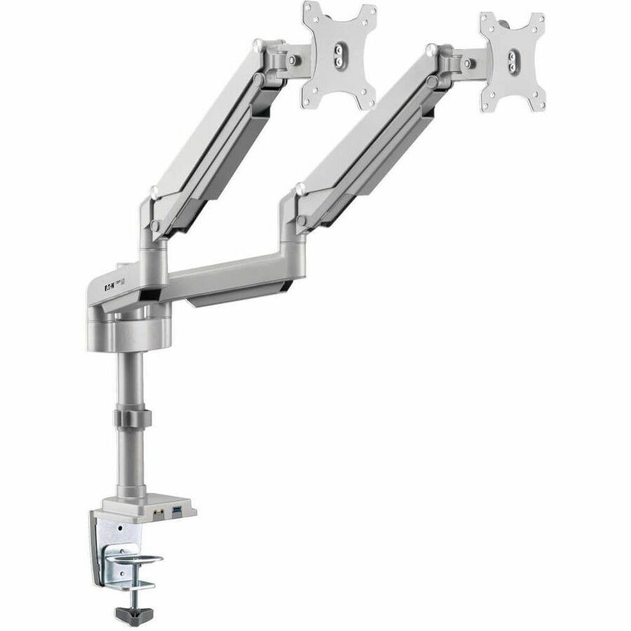 Eaton Tripp Lite Series Dual-Display Gas-Arm Mount for 13" to 34" Monitors - Clamp or Grommet, USB, Audio Ports