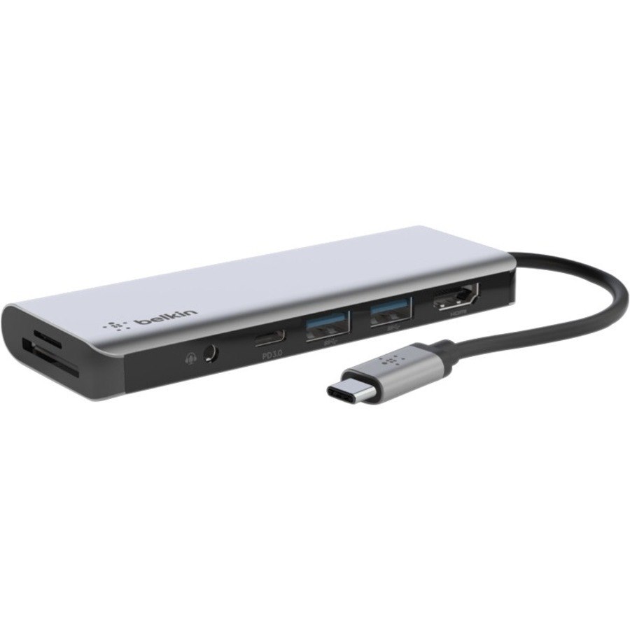 Belkin USB-C 7-in-1 Multiport Adapter, Laptop Docking Station, 2x USB-A 3.1 Gen 2, 4k HDMI 2.0, 100W Power Delivery 3.0