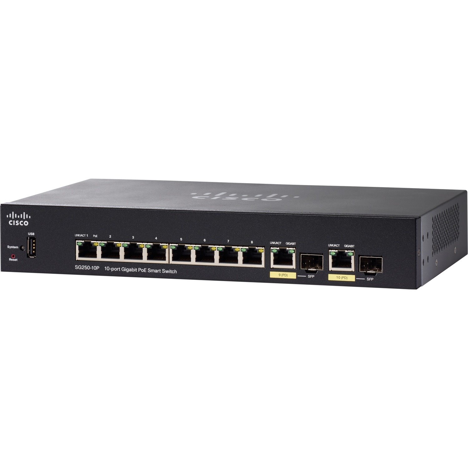 Cisco 250 SG250-10P 10 Ports Manageable Ethernet Switch - Gigabit Ethernet - 10/100/1000Base-TX, 1000Base-X