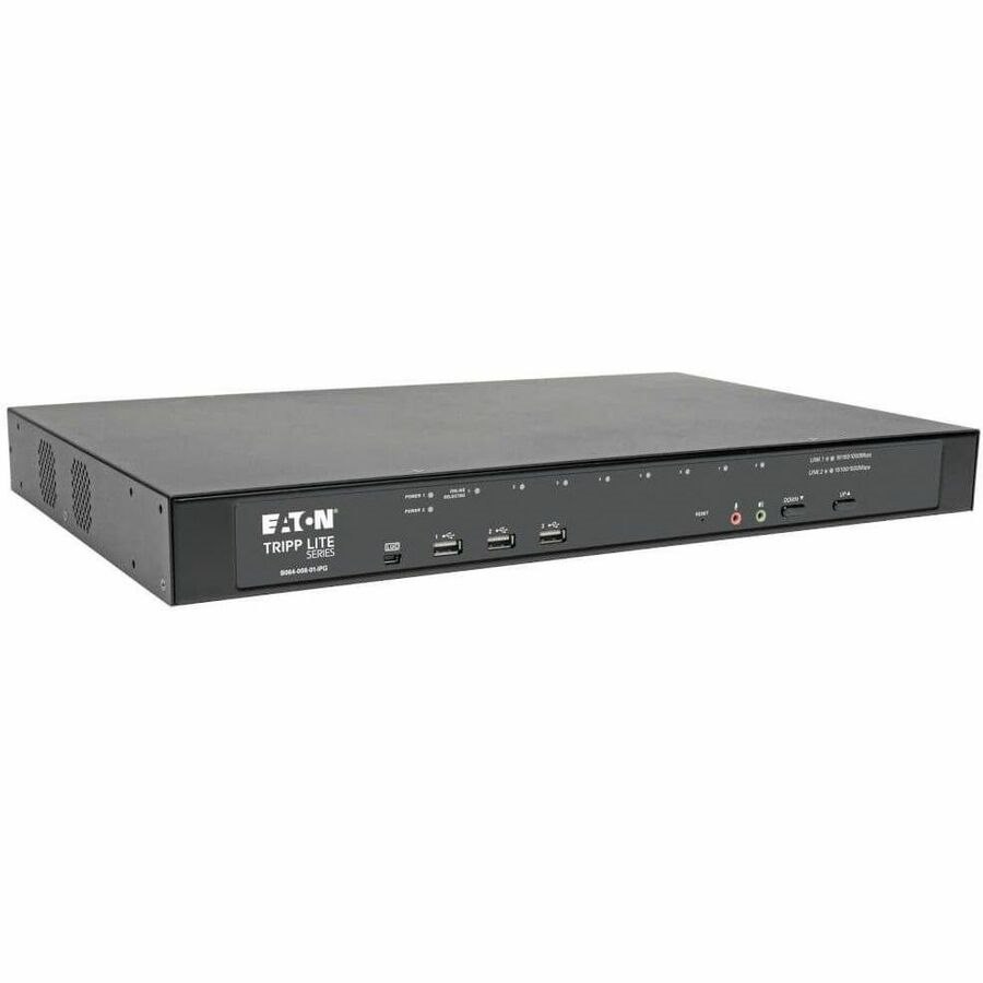 Eaton Tripp Lite Series 8-Port Cat5 KVM over IP Switch with Virtual Media - 1 Local & 1 Remote User, 1U Rack-Mount, TAA